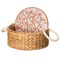 Vintiquewise Handwoven Wicker Bread Basket with Terracotta Stone Warmer & Rope Handles for Kitchen Dining Table & Home Party Use Ideal for Sourdough Bread Rolls Snacks & Baked Goods